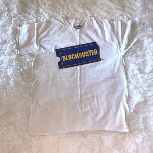 Large Blockbuster Logo White T-Shirt